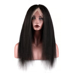 Full Lace Wig Kinky Straight Remy Hair Human Hair Suitable Dying Colors Black Color