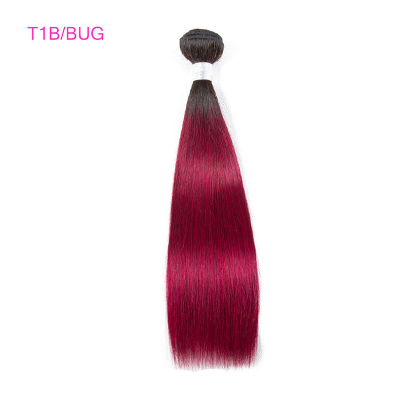 4 Bundles Straight Ombre Hair 100% Human Hair 2019 Hair Color Trends Rose Gold Ombre On Dark Hair
