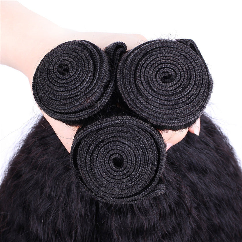 3 Bundles Kinky Straight 100% Raw Unprocessed Best Quality Virgin Kinky Straight Hair Weft