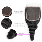 4x4 TransparentLace Closures Loose Wave Bleached Knots Can Be Dyed No Shedding Top Quality
