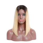 Straight Bob Lace Front Wig 1B/613 Color Wigs 150% Density With Baby Hair Remy Hair Natural Headline Suitable Dying Colors