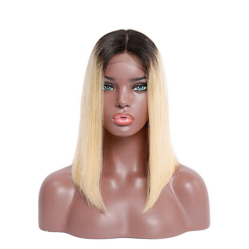 Straight Bob Lace Front Wig 1B/613 Color Wigs 150% Density With Baby Hair Remy Hair Natural Headline Suitable Dying Colors