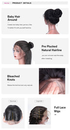 Full Lace Wig Yaki Straight Remy Hair No Chemical Processing Human Hair Suitable Dying Colors