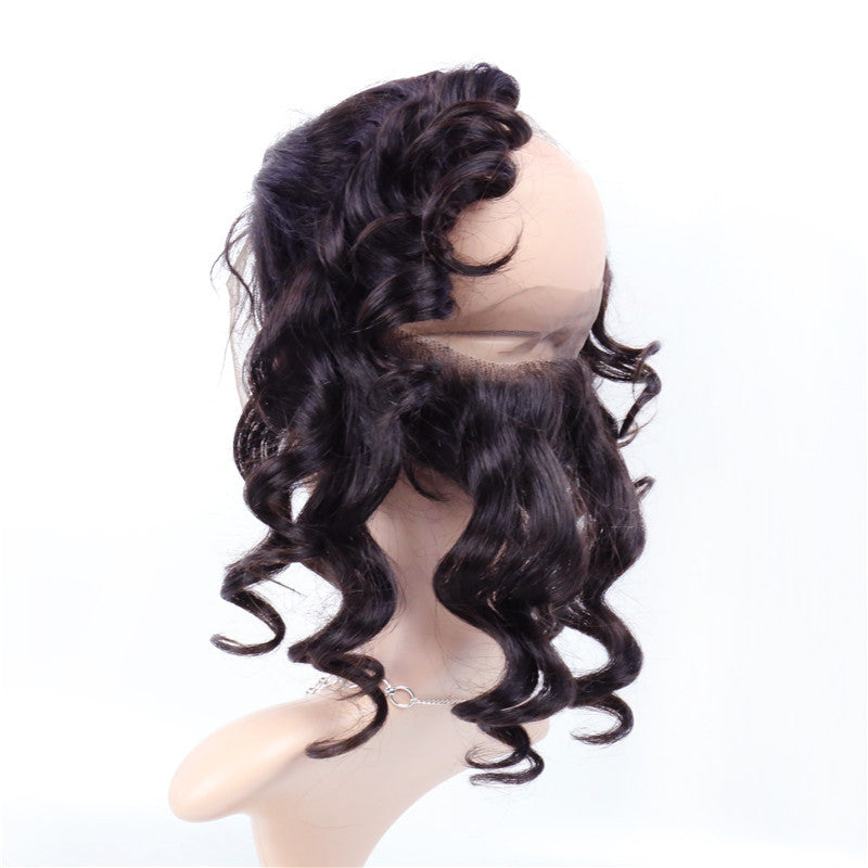 3 Bundles Virgin Hair Loose Wave With Natural Color 360 Lace Frontal