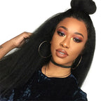 Kinky Straight Lace Front Wig Remy Hair Average Size Pre Plucked Hairline No Shedding No Tangle