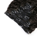Natural Wave Wavy Natural Black Color Human Hair 10PCS Clip In Hair Extentions For Women 10~30 Inch