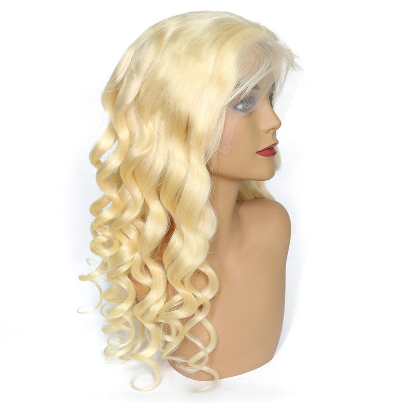 Color Full Lace Wig Loose Wave 613# Color Top Quality With Baby Hair Blonde Color Wig 130% Density