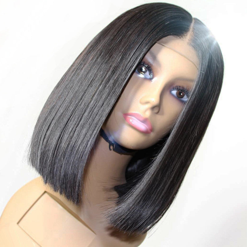 New Arrival 13*6 Straight 150% Density Bob Lace Front Wig Middle Part Natural Color Pre Plucked Hairline With Baby Hair