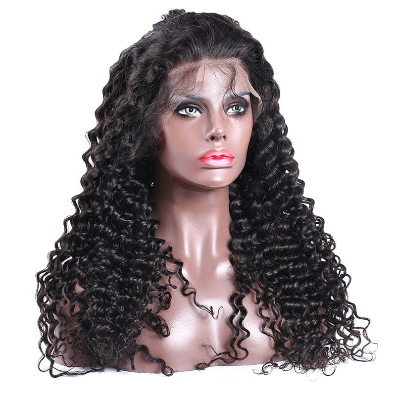 13x6 Lace Front Wig Deep Wave Curly Pre Plucked Hairline No Chemical Processing Hand Tied Human Hair