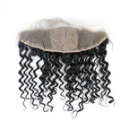 Deep Wave Curly 4x4 Silk Base Lace Closure Frontal Natural Headline Medium Brown Lace Human Hair Baby Hair