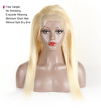 613 Straight 360 Frontal Pre Plucked Hairline Hand Tied Blond Color Human Hair