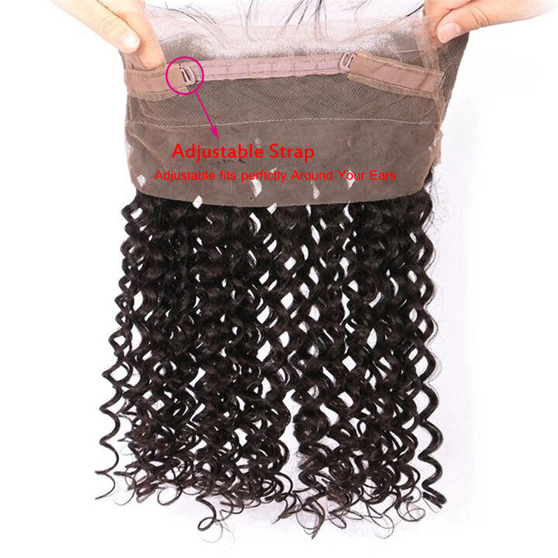 360 Frontal Deep Wave Curly Suitable Dying Colors Medium Brown Lace No Shedding No Tangle No Chemical Processing