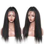 Kinky Straight Lace Front Wig Remy Hair Average Size Pre Plucked Hairline No Shedding No Tangle