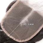 5x5 Loose Wave Lace Closure Medium Brown Lace Hand Tied Bleached Knots Human Hair