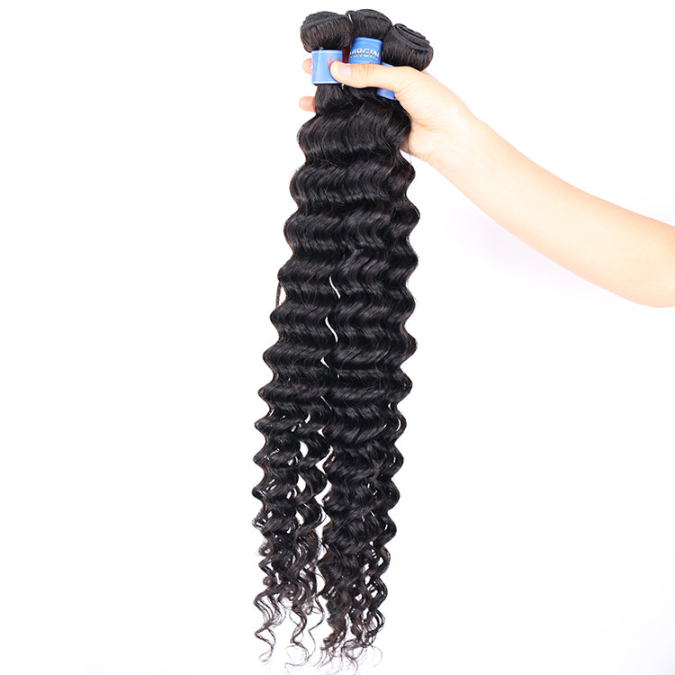 1 Bundle Deep Wave Hair Weaves Virgin Hair Hair Products Top Grade Real Virgin