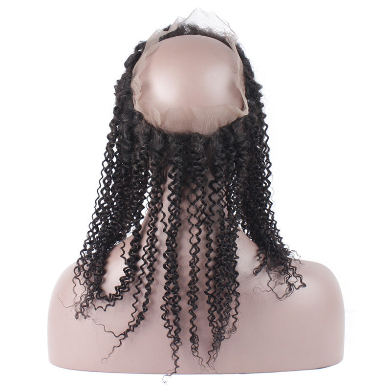 360 Frontal Kinky Curly With Baby Hair Lace Band Frontal Virgin Hair Can Be Permed