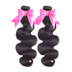 2 Bundles Virgin Hair BodyWave Natural Color With 360 Lace Frontal Natural Hairline