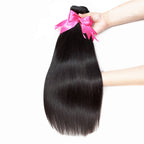 Natural Black Color 360 Lace Frontal With 3 Bundles Straight Human Hair Weave