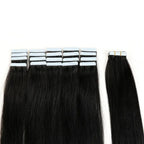 40 Pieces Natural Color Tape In Hair Extensions #1B Human Hair Remy Colored Extensions 100g 40Pcs