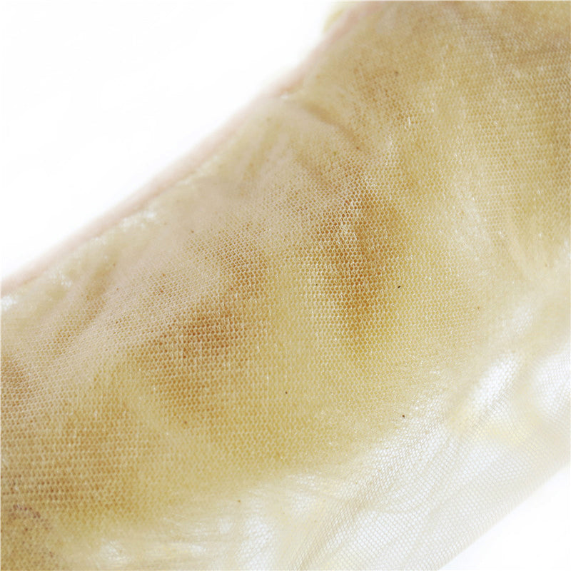 13x4 Lace Frontal Body Wave 613 Swiss Lace Hand Tied Human Hair Bleached Knots