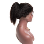 2 Bundles Natural Hair Afro Kinky Straight Hair With 360 Lace Frontal With Natural Hairline