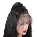 Full Lace Wig Kinky Straight Remy Hair Human Hair Suitable Dying Colors Black Color