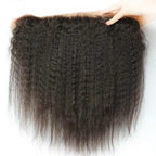 13x6 Kinky Straight Lace Frontal Bleached Knots With Baby Hair Can Be Permed Human Hair