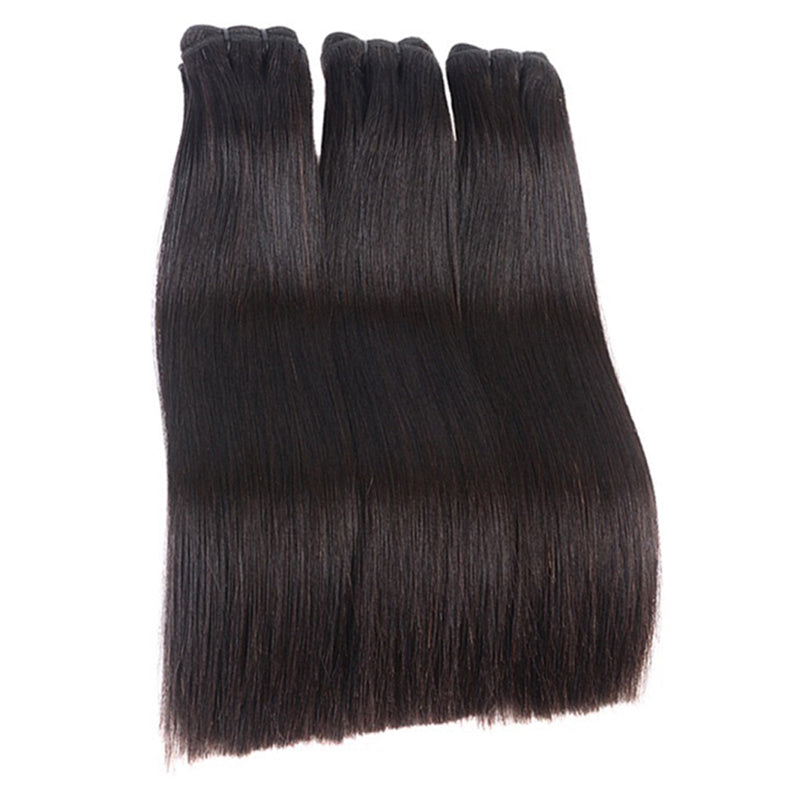 Natural Black Hair Straight Double Drawn Virgin Hair Bundles Vietnamese Thick Hair Ends Human Hair Extensions