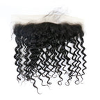 Deep Wave Curly 4x4 Silk Base Lace Closure Frontal Natural Headline Medium Brown Lace Human Hair Baby Hair