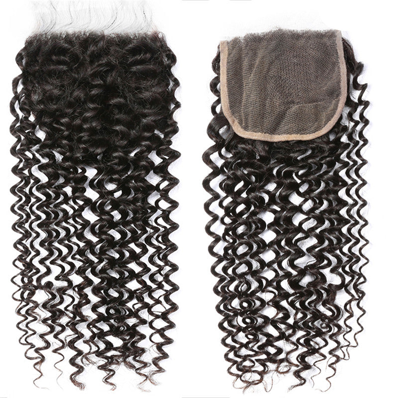 4x4 Transparent Lace Closure Kinky Curly Wholesale Factory Price Pretty High Quality Virgin