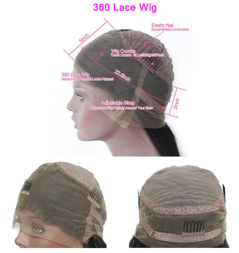 360 New Curl 13x6 Lace Front Wig 130 150 180 300 Density With Baby Hair Pre Plucked Hairline Natural Headline