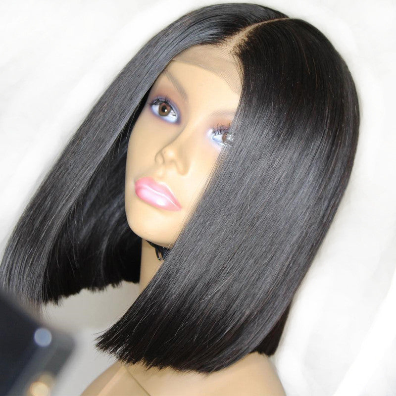 New Arrival 13*6 Straight 150% Density Bob Lace Front Wig Middle Part Natural Color Pre Plucked Hairline With Baby Hair