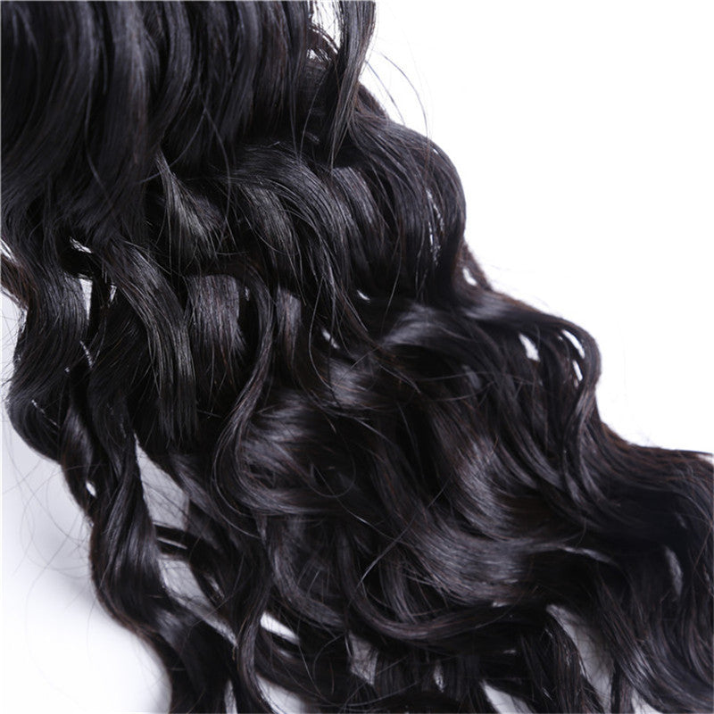 2 Bundles Water Wave With Human Hair 360 Lace Frontal With Baby Hair