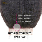 Kinky Straight 4x4 Silk Base Lace Closure Medium Brown Lace Pre Plucked Hairline Natural Headline Bleached Knots