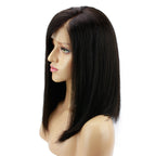 Straight 150% Density Bob Lace Front Wig Natural Color Pre Plucked Hairline