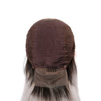 Straight Bob Lace Front Wig 1b/Grey Color Wigs 150% Density Hand Tied