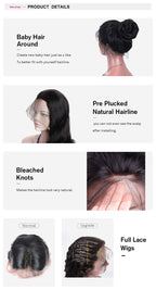 Full Lace Wig Loose Wave Average Size Remy Hair Natural Color 130%,180% Density