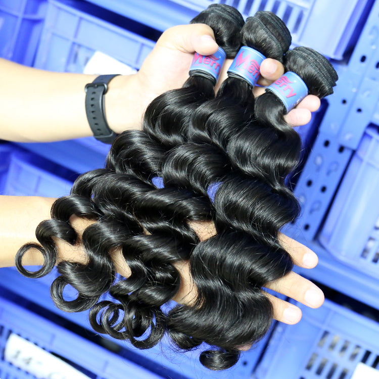 2 Bundles Natural Wave/Wavy Hair Wholesale Human Hair Bundle 100% Unprocessed Virgin