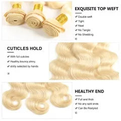 613 Color Body Wave Human Hair Weft 1 Bundle 2,3,4 Bundles Honey Blonde Hair Color