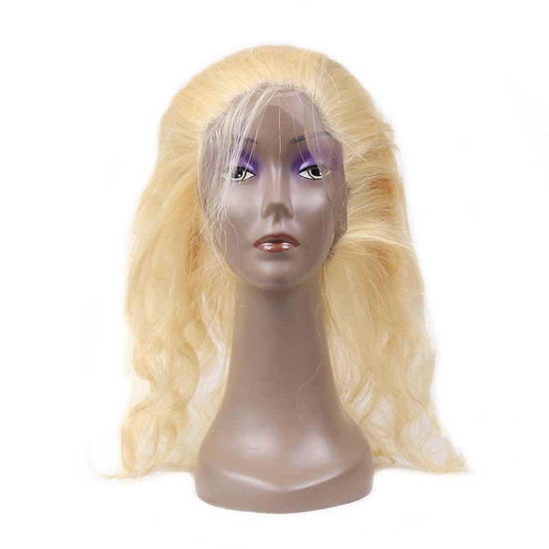 613 Body Wave 360 Frontal Blond Color Human Hair Pre Plucked Hairline Hand Tied