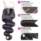 Brazilian Bady Wave Hair HD Transparent Lace Closure Free/Middle/Three Part Remy Human Hair 4x4 Inch Swiss Lace Top Closure Factory Wholesale Price Bl