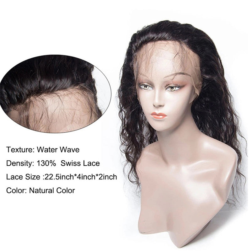 360 Frontal Water Wave Can Be Permed No Chemical Processing Pre Plucked Hairline Human Hair