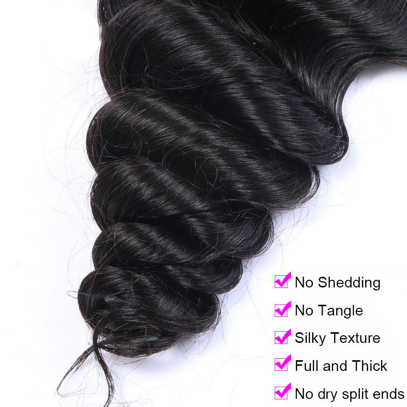Loose Wave 4x4 Silk Base Lace Closure Pre Plucked Hairline Human Hair Medium Brown Lace Hand Tied