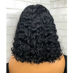 Short Bob Wigs With Middle Part Lace Front Wigs Deep Cruly Human Hair Bob Wigs For African American