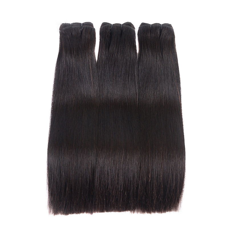 Natural Black Hair Straight Double Drawn Virgin Hair Bundles Vietnamese Thick Hair Ends Human Hair Extensions
