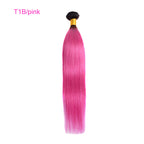 4 Bundles Straight 1B-350#/1B-Pink/1B-Gray Dye Pink Hair Color Girl Human Hair Ombre Hair Braiding Hair Gray Hair