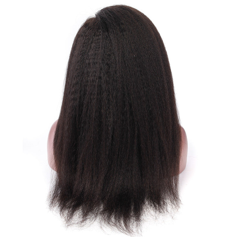 13x6 Lace Front Wig Kinky Straight Hand Tied Suitable Dying Colors No Shedding No Tangle Average Size