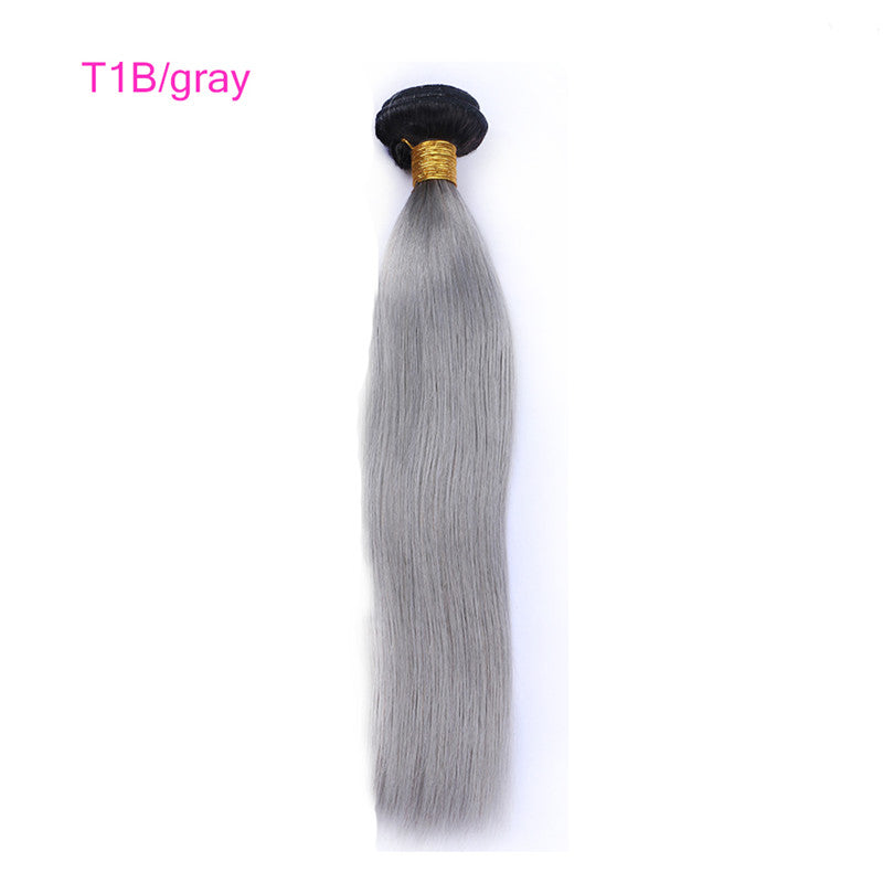 3 Bundles Straight T1B-Pink/T1B-350#/T1B/Gray Ombre Braiding Hair Gray Hair Dye Pink Hair Color