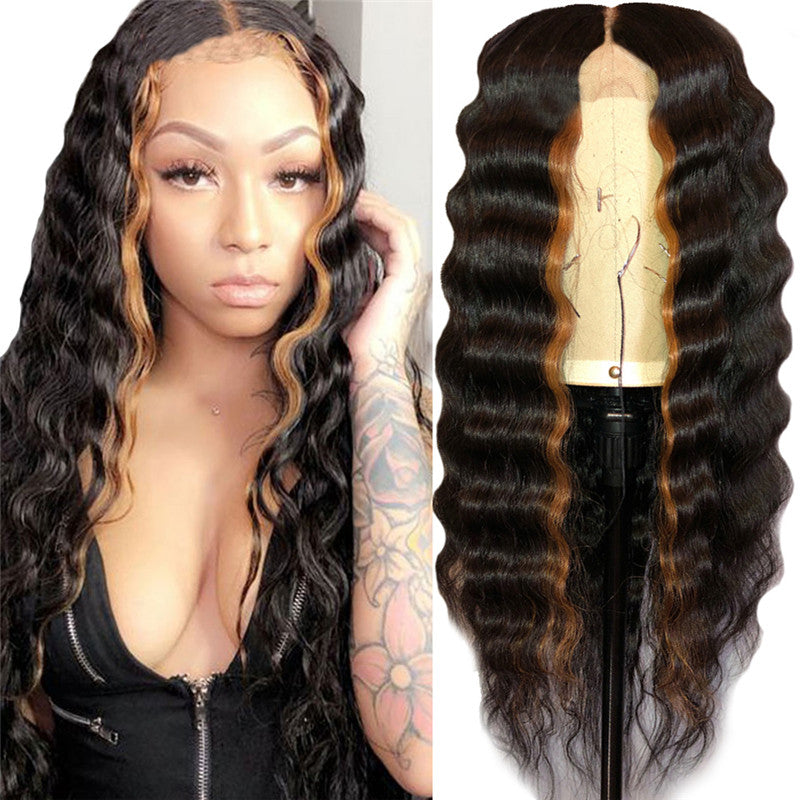 1b/30 Ombre Wig Deep Curly Wave Human Hair Lace Frontal Wigs