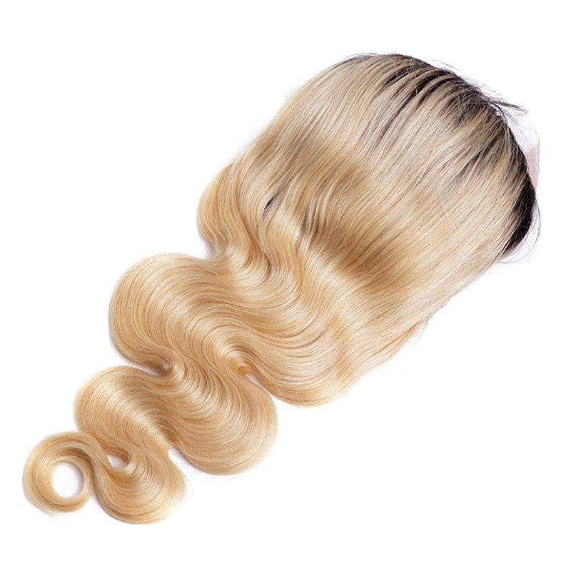 Color Full Lace Wig Body Wave 613 T1B Dark Root Honey Blonde Hair Color Wig